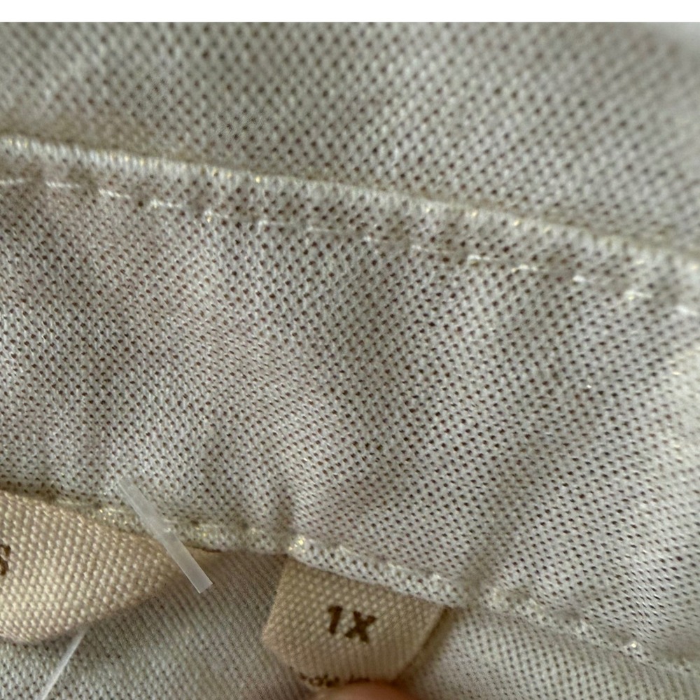Soft Surroundings Soft Glow Foil Button Front Jacket Champagne Metallic 1X 2HG08 - Picture 7 of 9